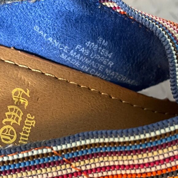 Crown Vintage Multicolor Sandals Womens 8M Crisscross Wedge Cork Fabric Summer - Picture 7 of 7